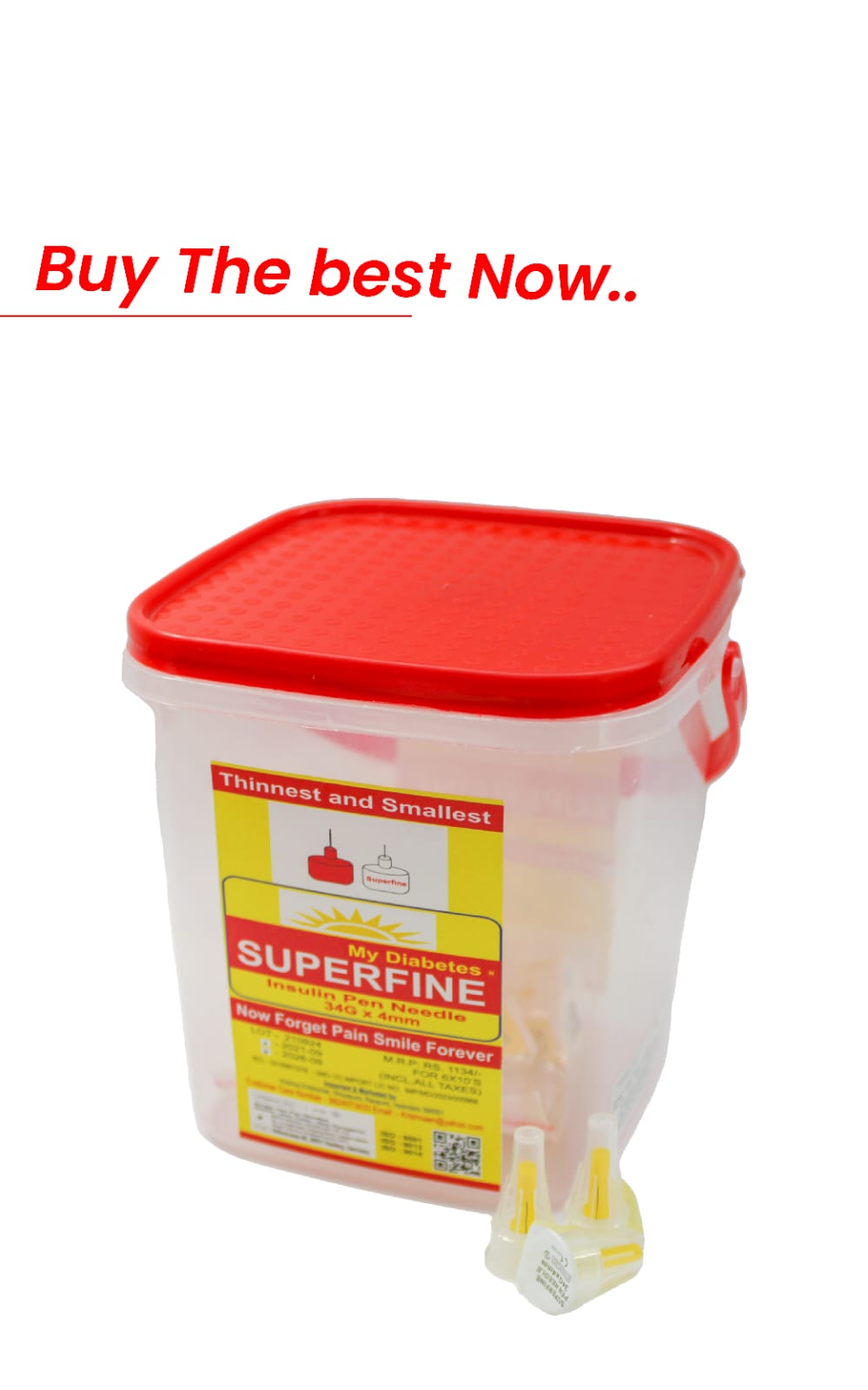 Superfine Insulin Pen Needle 34G x 4mm - Best Pen Needle in India